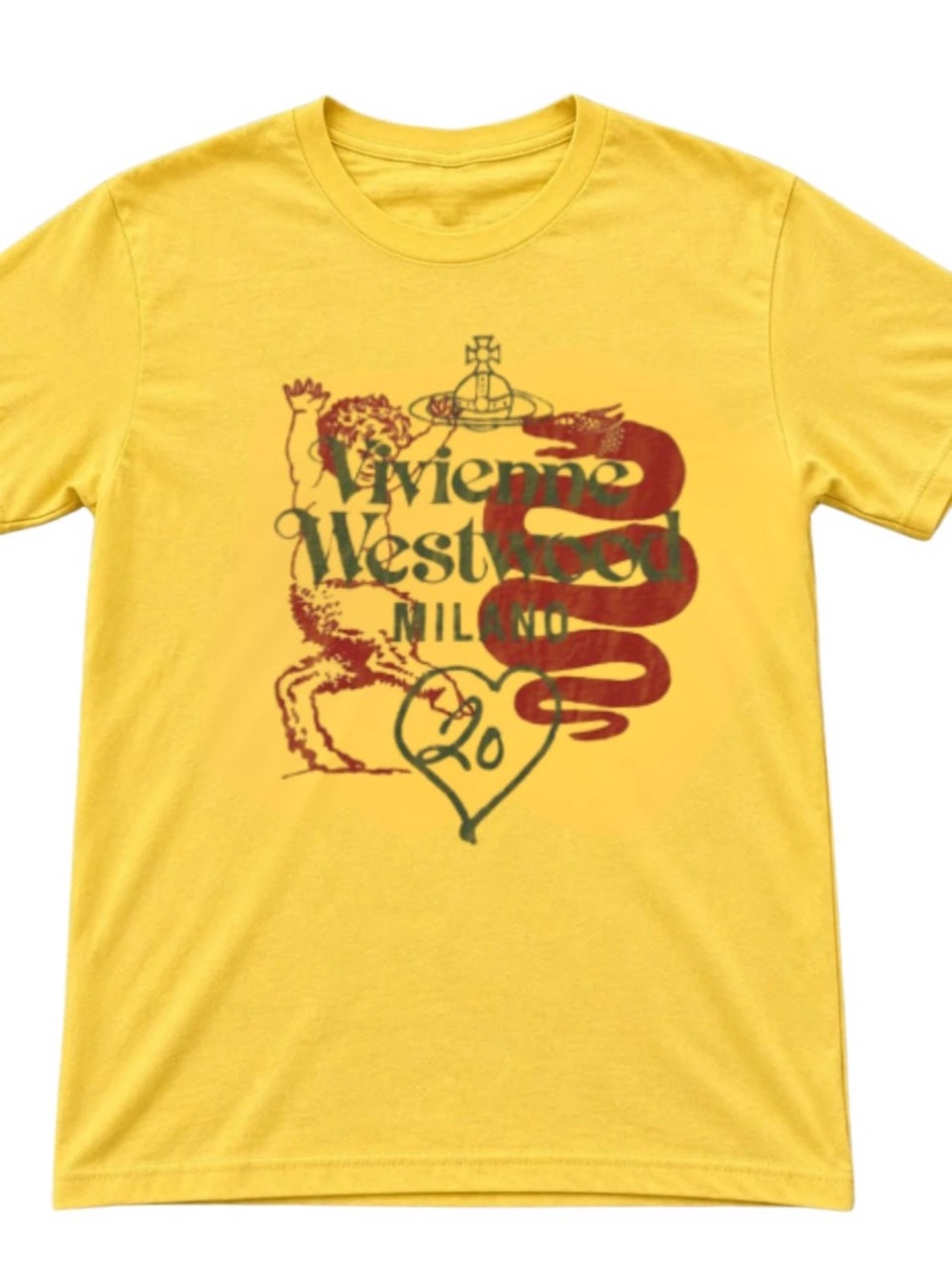Gildan Yellow Short-Sleeve Vivienne Westwood Milano Graphic Tee